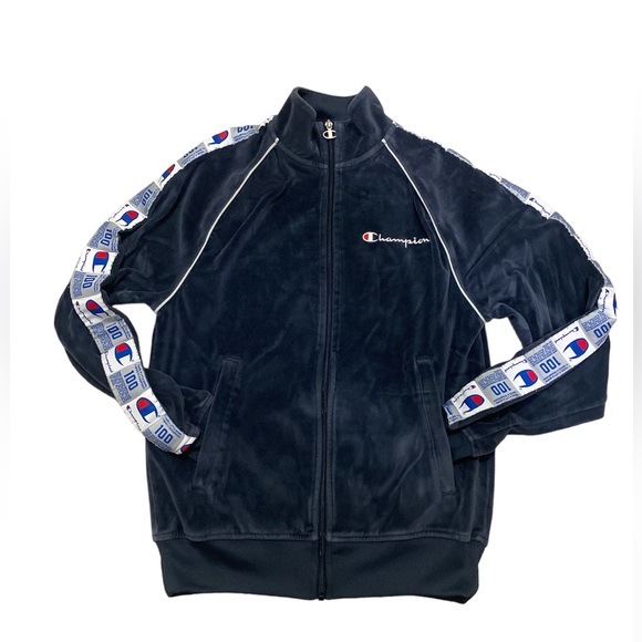 Champions Navy Blue velour Track Jacket - Picture 1 of 4
